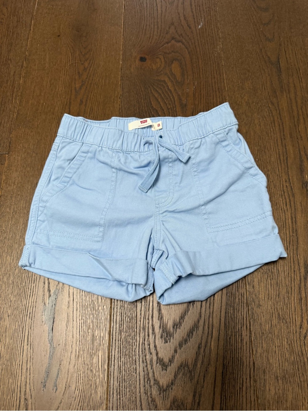 Levi's Light Blue High-Waist Drawstring Shorts